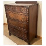 Vintage Wooden Dresser with Intricate Carving - Lots 11, 13, and 15 are matching Vintage Wooden Dresser with Intricate Carving - Lots 11, 13, and 15 are matching