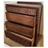 Vintage Wooden Dresser with Intricate Carving - Lots 11, 13, and 15 are matching Vintage Wooden Dresser with Intricate Carving - Lots 11, 13, and 15 are matching