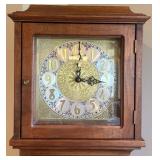 Antique Wooden Grandfather Clock with Brass Weights Antique Wooden Grandfather Clock with Brass Weights