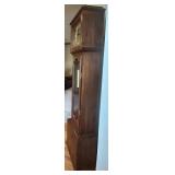 Antique Wooden Grandfather Clock with Brass Weights Antique Wooden Grandfather Clock with Brass Weights