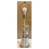 Porcelain Figurine Table Lamp with Fabric Shade Porcelain Figurine Table Lamp with Fabric Shade