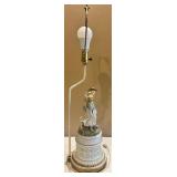 Porcelain Figurine Table Lamp with Fabric Shade Porcelain Figurine Table Lamp with Fabric Shade