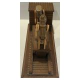 Collection of Home Decor: Glass Bottles, Red Lantern, and Musical Wooden Handcarved Handcar Model Collection of Home Decor: Glass Bottles, Red Lantern, and Musical Wooden Handcarved Handcar Model