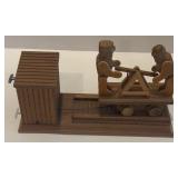 Collection of Home Decor: Glass Bottles, Red Lantern, and Musical Wooden Handcarved Handcar Model Collection of Home Decor: Glass Bottles, Red Lantern, and Musical Wooden Handcarved Handcar Model