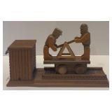 Collection of Home Decor: Glass Bottles, Red Lantern, and Musical Wooden Handcarved Handcar Model Collection of Home Decor: Glass Bottles, Red Lantern, and Musical Wooden Handcarved Handcar Model