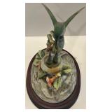 Set of 2 Andrea Bird Figurines - Hummingbird & Wren with Flowers Set of 2 Andrea Bird Figurines - Hummingbird & Wren with Flowers