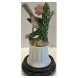 Set of 2 Andrea Bird Figurines - Hummingbird & Wren with Flowers Set of 2 Andrea Bird Figurines - Hummingbird & Wren with Flowers