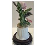 Set of 2 Andrea Bird Figurines - Hummingbird & Wren with Flowers Set of 2 Andrea Bird Figurines - Hummingbird & Wren with Flowers