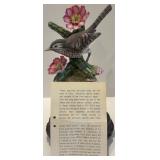 Set of 2 Andrea Bird Figurines - Hummingbird & Wren with Flowers Set of 2 Andrea Bird Figurines - Hummingbird & Wren with Flowers