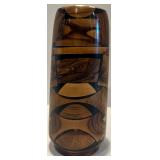 Decorative Faux Plant, Grape Vine Wreath, and Wooden Israeli Vase Set Decorative Faux Plant, Grape Vine Wreath, and Wooden Israeli Vase Set