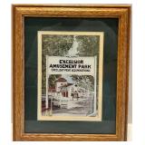Set of 4 Framed Vintage Prints Featuring Excelsior Amusement Park and Historical Scenes Set of 4 Framed Vintage Prints Featuring Excelsior Amusement Park and Historical Scenes