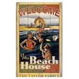 Beach-Themed Decor with Cooler and Red Baskets Beach-Themed Decor with Cooler and Red Baskets