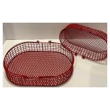 Beach-Themed Decor with Cooler and Red Baskets Beach-Themed Decor with Cooler and Red Baskets