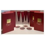 Set of 12 Holiday Gems Ruby Toasting Flutes in original boxes Set of 12 Holiday Gems Ruby Toasting Flutes in original boxes
