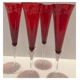 Set of 12 Holiday Gems Ruby Toasting Flutes in original boxes Set of 12 Holiday Gems Ruby Toasting Flutes in original boxes