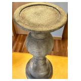 Decorative Heavy Gray Stone Candle Holder with Used Large Wax Candle Decorative Heavy Gray Stone Candle Holder with Used Large Wax Candle