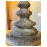 Decorative Heavy Gray Stone Candle Holder with Used Large Wax Candle Decorative Heavy Gray Stone Candle Holder with Used Large Wax Candle