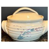 Rustic Stoneware Soup Tureen & Bowl Set with Floral Design Rustic Stoneware Soup Tureen & Bowl Set with Floral Design
