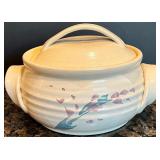 Rustic Stoneware Soup Tureen & Bowl Set with Floral Design Rustic Stoneware Soup Tureen & Bowl Set with Floral Design
