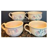 Rustic Stoneware Soup Tureen & Bowl Set with Floral Design Rustic Stoneware Soup Tureen & Bowl Set with Floral Design