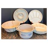 Artisan 7 Piece Stoneware Bowls and Plates - Handcrafted Designs Artisan 7 Piece Stoneware Bowls and Plates - Handcrafted Designs