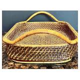 Smirly Brand Bamboo Cheese Board with Knife Set and Rattan Baskets Smirly Brand Bamboo Cheese Board with Knife Set and Rattan Baskets