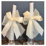 7 Piece Collection of Decorative Oil & Wax Candles with Glass Stands 7 Piece Collection of Decorative Oil & Wax Candles with Glass Stands