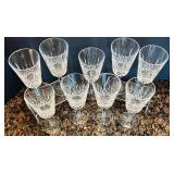 Set of 9 Waterford Crystal Wine Glasses with Cut Glass Design Set of 9 Waterford Crystal Wine Glasses with Cut Glass Design