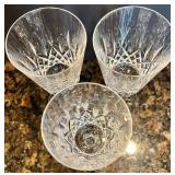 Set of 9 Waterford Crystal Wine Glasses with Cut Glass Design Set of 9 Waterford Crystal Wine Glasses with Cut Glass Design
