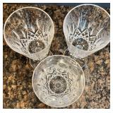 Set of 9 Waterford Crystal Wine Glasses with Cut Glass Design Set of 9 Waterford Crystal Wine Glasses with Cut Glass Design