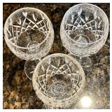 Set of 3 Waterford Crystal Goblets with Intricate Cut Design Set of 3 Waterford Crystal Goblets with Intricate Cut Design