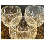 Set of 3 Waterford Crystal Goblets with Intricate Cut Design Set of 3 Waterford Crystal Goblets with Intricate Cut Design