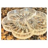 Waterford Cut Crystal Appetizer Serving Platter with Crystal Bowl, and Creamer Waterford Cut Crystal Appetizer Serving Platter with Crystal Bowl, and Creamer