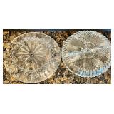 Collection of 12 Vintage Crystal Cut Glass Serving Bowls and Plates Collection of 12 Vintage Crystal Cut Glass Serving Bowls and Plates