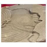 Luxor Egypt Relief Stone Plaque in Ornate Frame with 1979 Tour Inscription with 2 Egyptian Plates Luxor Egypt Relief Stone Plaque in Ornate Frame with 1979 Tour Inscription with 2 Egyptian Plates