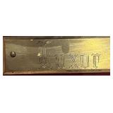 Luxor Egypt Relief Stone Plaque in Ornate Frame with 1979 Tour Inscription with 2 Egyptian Plates Luxor Egypt Relief Stone Plaque in Ornate Frame with 1979 Tour Inscription with 2 Egyptian Plates