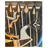 Luxor Egypt Relief Stone Plaque in Ornate Frame with 1979 Tour Inscription with 2 Egyptian Plates Luxor Egypt Relief Stone Plaque in Ornate Frame with 1979 Tour Inscription with 2 Egyptian Plates