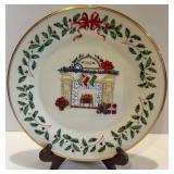 Lenox 1993 Annual Holiday Collectors Plate with Red Ramekins Set and Holiday Gravy Warmer Lenox 1993 Annual Holiday Collectors Plate with Red Ramekins Set and Holiday Gravy Warmer