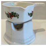 Lenox 1993 Annual Holiday Collectors Plate with Red Ramekins Set and Holiday Gravy Warmer Lenox 1993 Annual Holiday Collectors Plate with Red Ramekins Set and Holiday Gravy Warmer