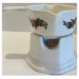 Lenox 1993 Annual Holiday Collectors Plate with Red Ramekins Set and Holiday Gravy Warmer Lenox 1993 Annual Holiday Collectors Plate with Red Ramekins Set and Holiday Gravy Warmer