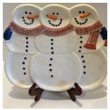 Mix of Holiday Theme Ceramic Plates and Snowman Decoration Mix of Holiday Theme Ceramic Plates and Snowman Decoration