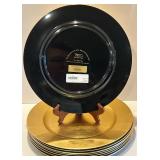 Set of 8 Caspari New York-Paris Chinese Gold Lacquerware Charger Plates Set of 8 Caspari New York-Paris Chinese Gold Lacquerware Charger Plates