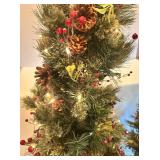 Pre-Lit Pair of Holiday Decorative Entryway Topiary Trees with LED Lights Pre-Lit Pair of Holiday Decorative Entryway Topiary Trees with LED Lights