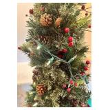 Pre-Lit Pair of Holiday Decorative Entryway Topiary Trees with LED Lights Pre-Lit Pair of Holiday Decorative Entryway Topiary Trees with LED Lights