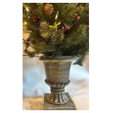 Pre-Lit Pair of Holiday Decorative Entryway Topiary Trees with LED Lights Pre-Lit Pair of Holiday Decorative Entryway Topiary Trees with LED Lights