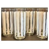 Set of 6 Striped Glass Drinking Tumblers Set of 6 Striped Glass Drinking Tumblers