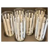 Set of 6 Striped Glass Drinking Tumblers Set of 6 Striped Glass Drinking Tumblers