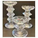 Set of 3 Iittala Festivo Crystal Candle Holders Set of 3 Iittala Festivo Crystal Candle Holders