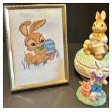 Collection of Ceramic Rabbit Figurines, Including Musical Bunnies Collection of Ceramic Rabbit Figurines, Including Musical Bunnies