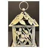 Set of 3 Metal Wheat Candle Holders with Decorative Accents and Ornate Metal Lantern Set of 3 Metal Wheat Candle Holders with Decorative Accents and Ornate Metal Lantern